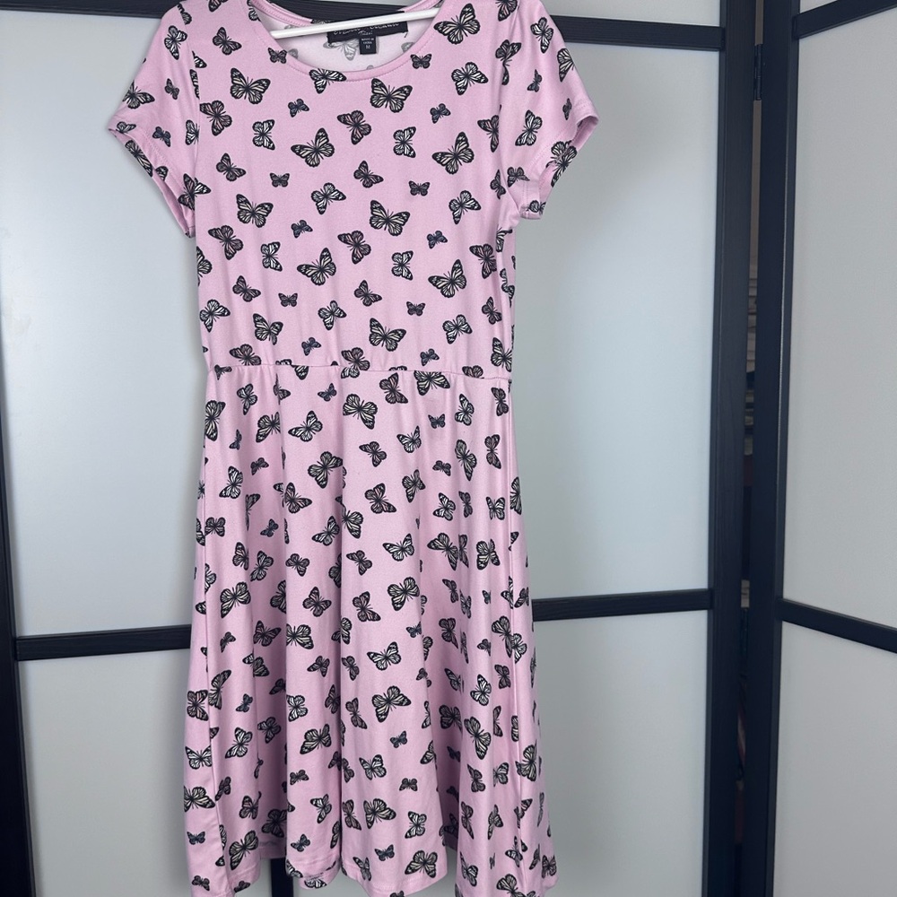 Trixxi Light Pink Dress with Butterfly Print